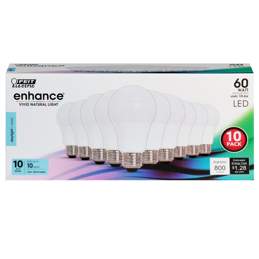 40 pack - Feit Electric OM60/950CA10K/10 10.6W A19 Daylight LED