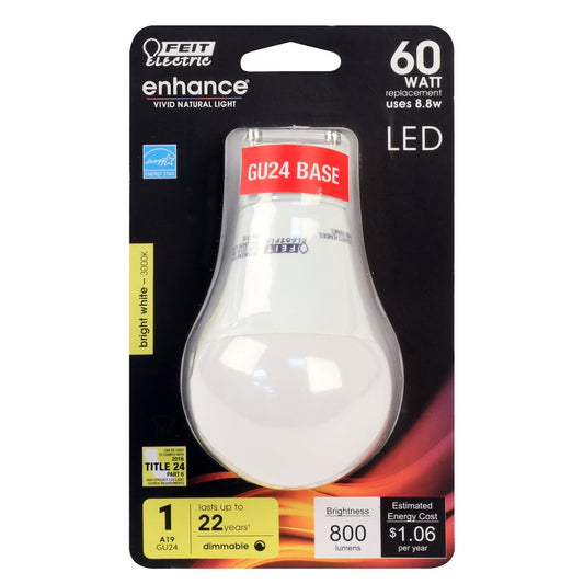 12 pack - Feit Electric BPOM60DM/930CA/GU24 8.8W A19 Bright White LED
