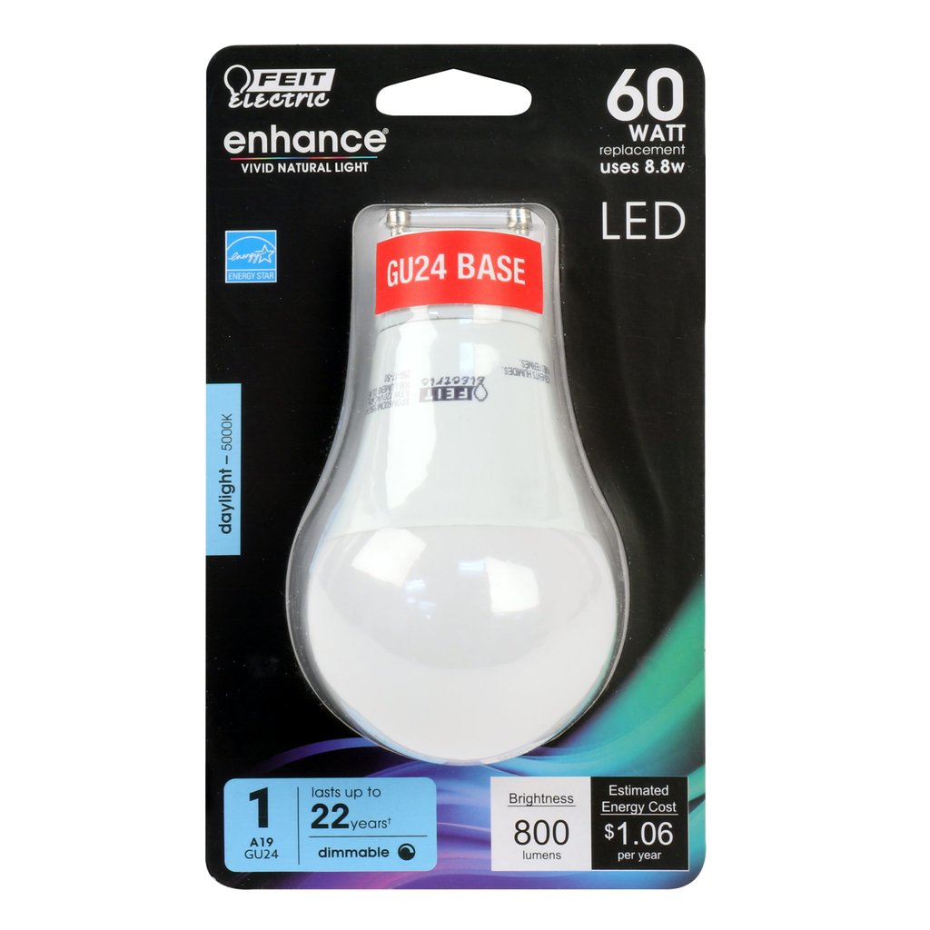 12 pack - Feit Electric BPOM60DM/950CA/GU24 8.8W A19 Daylight LED