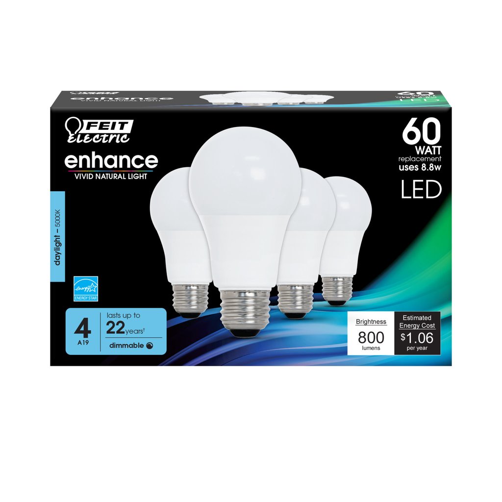 24 pack - Feit Electric OM60DM/950CA/4 8.8W A19 Daylight LED