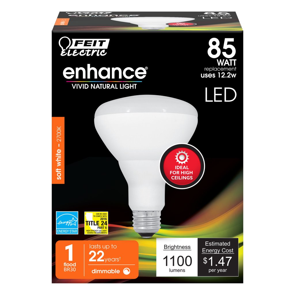 Feit Electric BR30DMHO/927CA 12.2W BR30 Soft White LED Light Bulb