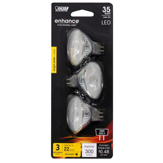 3 pack - Feit Electric BPFMW/930CA/3 4W MR16 Bright White LED