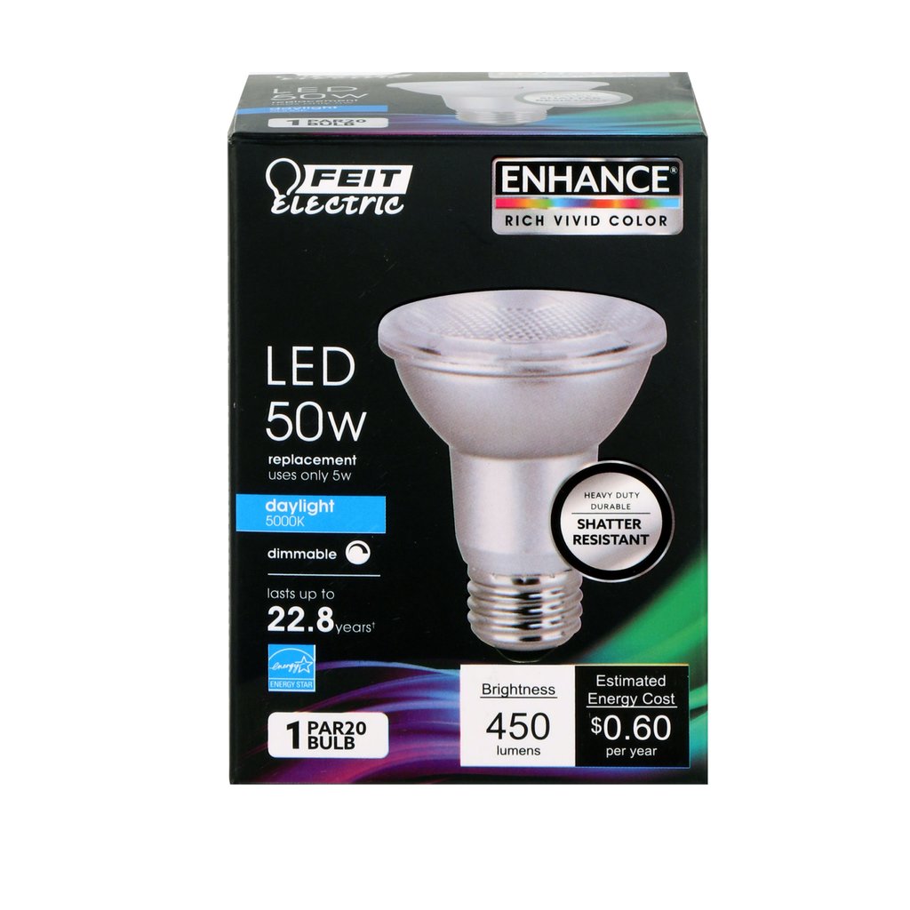 Feit Electric PAR20DM/950CA 5W PAR20 Daylight LED Light Bulb