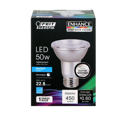 Feit Electric PAR20DM/950CA 5W PAR20 Daylight LED Light Bulb