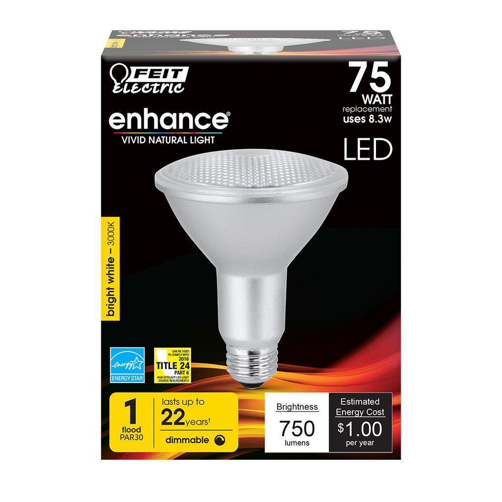 4 pack - Feit Electric PAR30LDM/930CA 8.3W PAR30 Long Bright White LED