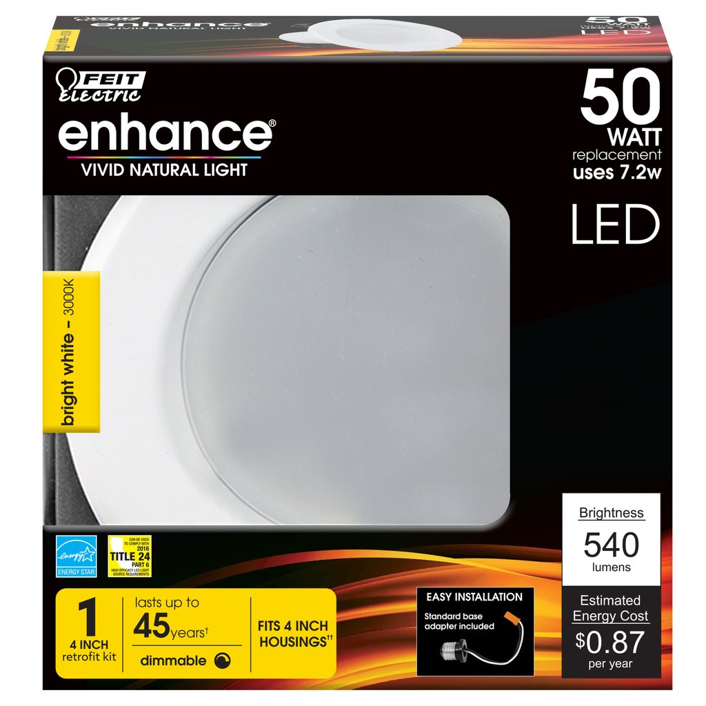 Feit Electric LEDG2R4/930CA 7.2W 4" Round LED Downlight Dimmable