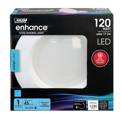 6 pack - Feit Electric LEDR56HO/950CA 17.2W 5/6" Round LED Downlight