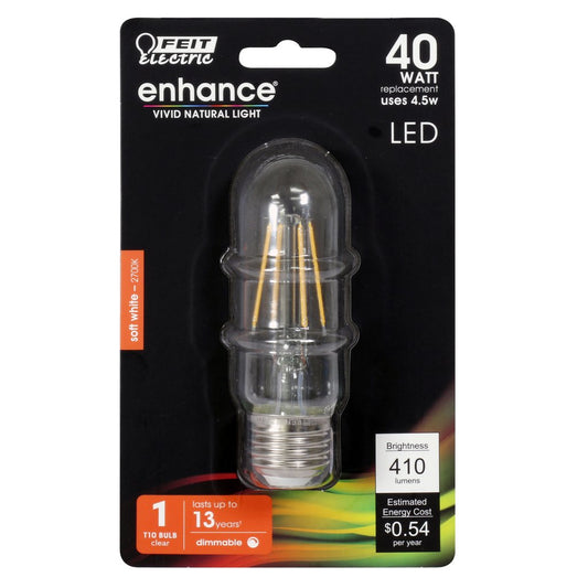 Feit Electric BPT1040/927CA/RP 4.5W T10 Soft White LED Light Bulb