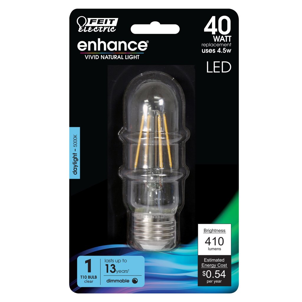 Feit Electric BPT1040/950CA 4.5W T10 Daylight LED Light Bulb