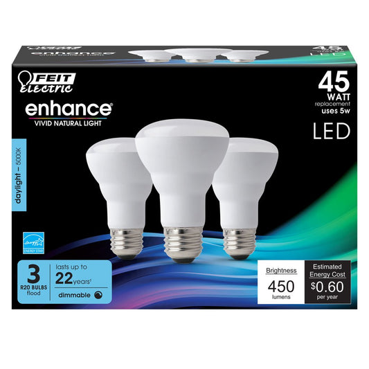 3 pack - Feit Electric R20DM/950CA/3 5W R20 Daylight LED Light Bulb