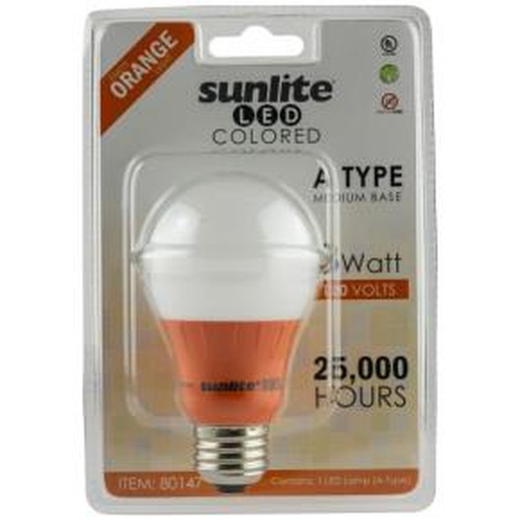 Sunlite 80147-SU 3W A19 Orange LED Light Bulb