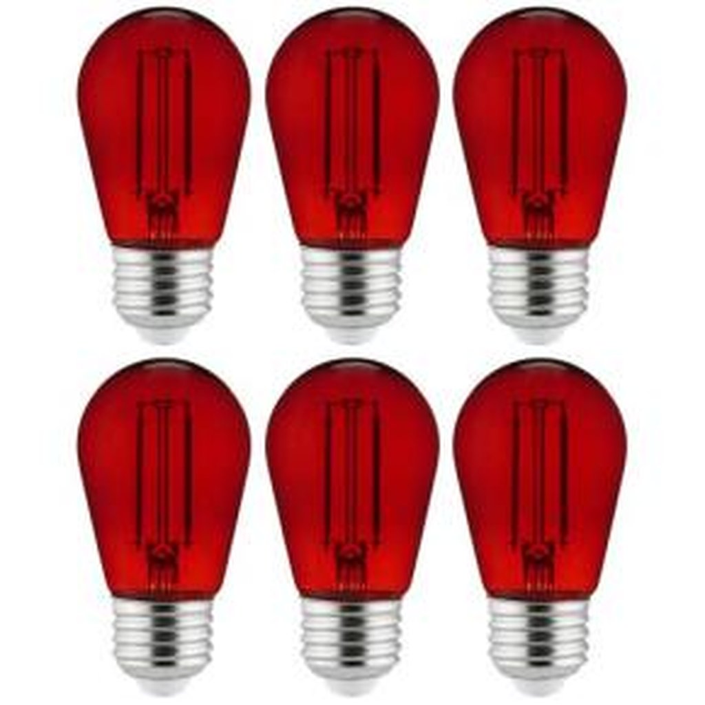 8 pack - Sunlite 40977-SU 2W S14 Red LED Light Bulb