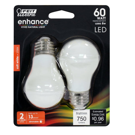 2 pack - Feit Electric BPA1560W/927CAFIL2/RP 8W A15 LED Light Bulb