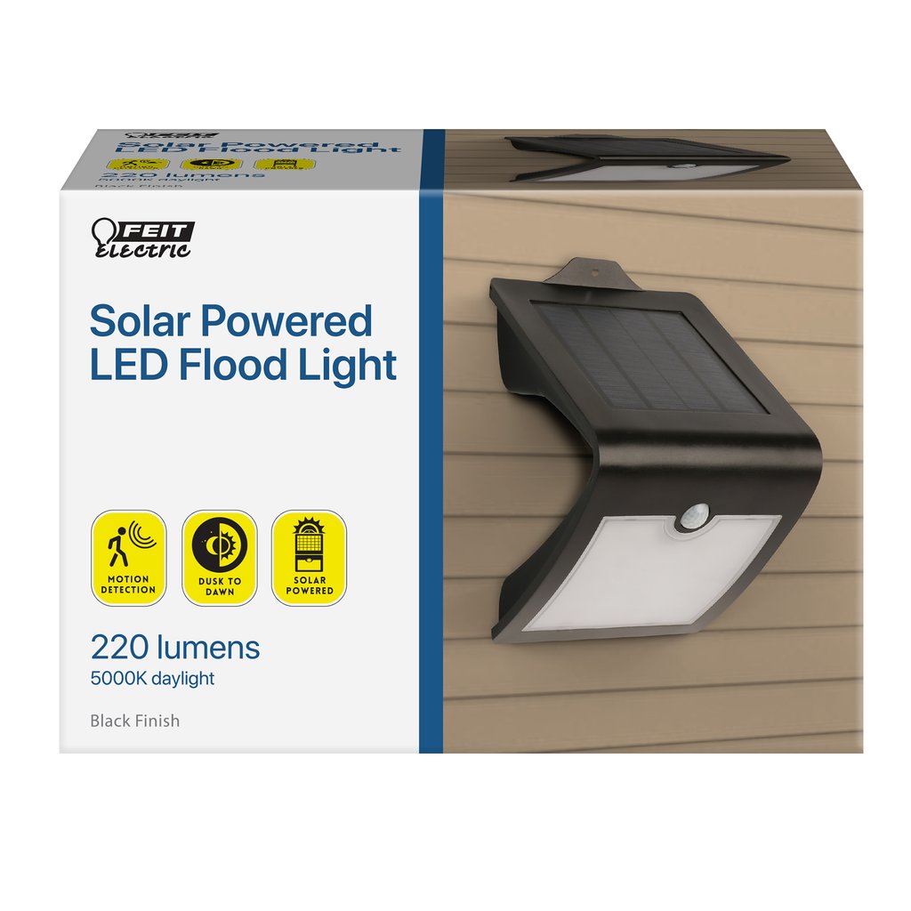 Feit Electric SV6/BLK/SOL 5W LED Fixture Black V-Shape Solar Powered