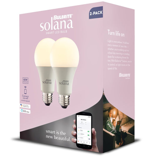 2 pack - Solana 190121 8W A19 LED Light Bulb