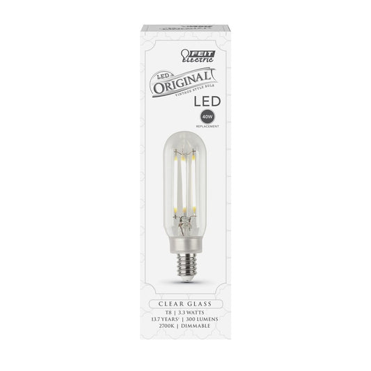 Feit Electric T8C/CL/VG/CA/LED 3.3W T8 LED Light Bulb