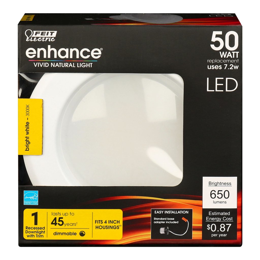 6 pack - Feit Electric LEDG2R4/930CA 7.2W LED Dimmable Fixture 50-Watt