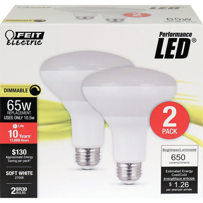 8 pack - Feit Electric BR30DM/10KLED/2 10.5W BR30 LED Light Bulb