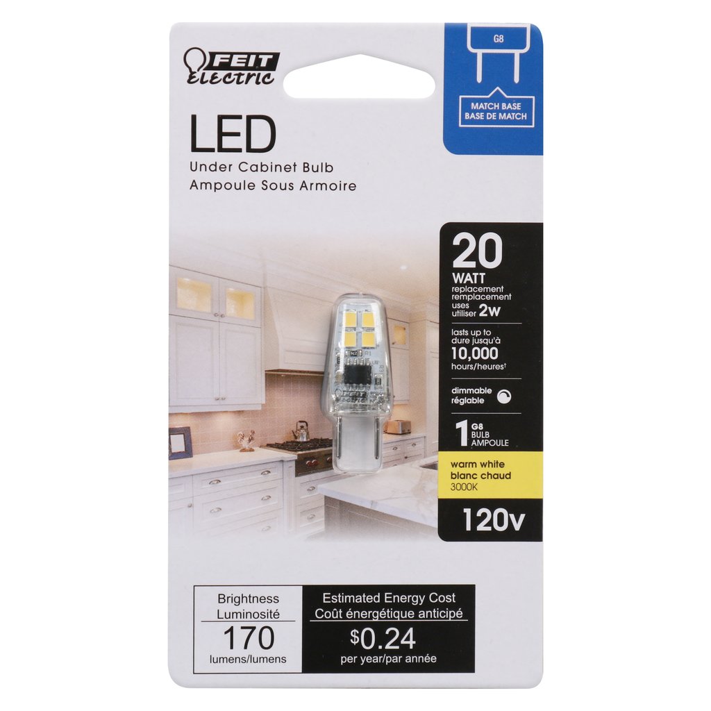 Feit Electric BP20G8/830/LED 2W T4 LED Light Bulb