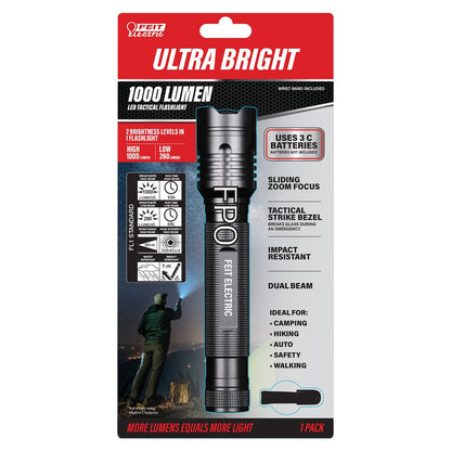 3 pack - Feit Electric FL1000 LED 1000 Lumen Tactical Flashlight