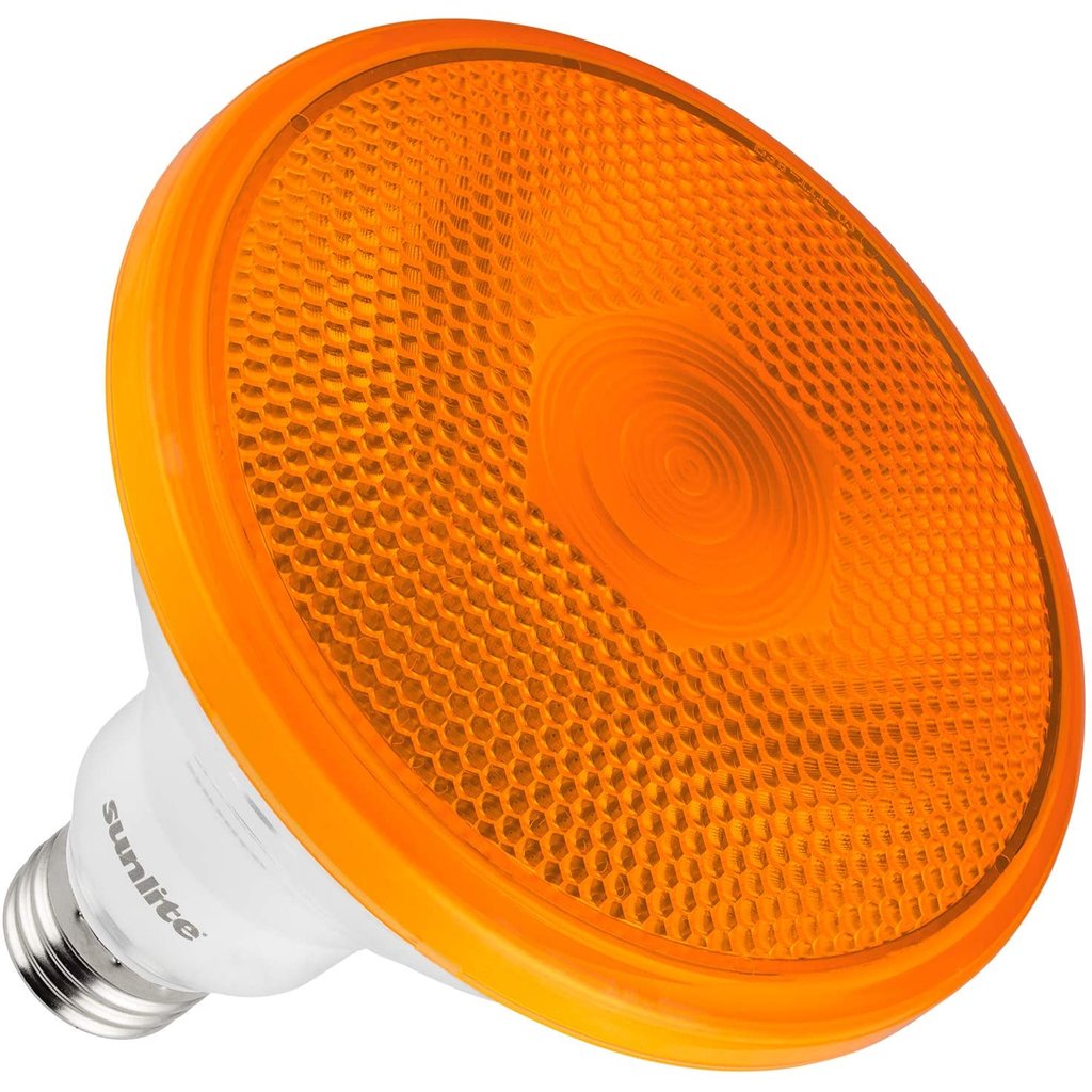 6 pack - Sunlite 80555-SU 12W PAR38 Orange LED Light Bulb