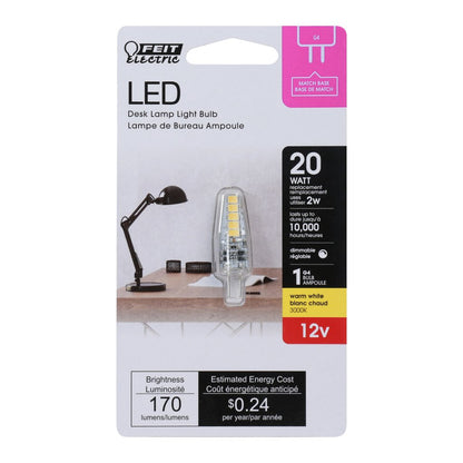 Feit Electric BP20G4/830/LED 2W LED Light Bulb