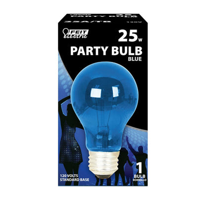 6 pack - Feit Electric 25A/TB/RP 25W A19 Blue Incandescent Light Bulb