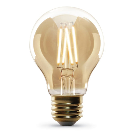 4 pack - Feit Electric AT19/VG/LED 4W A19 Warm Amber LED Light Bulb