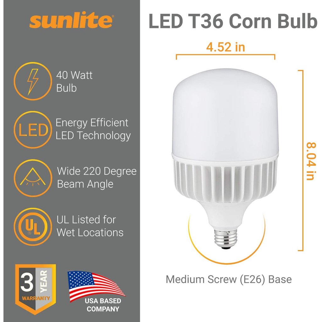 6 pack - Sunlite 81252-SU 40W LED Light Bulb