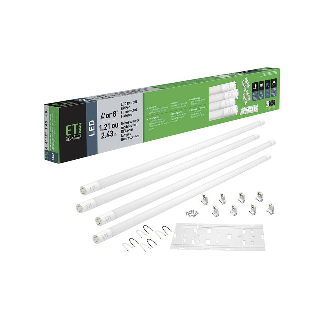 4 pack - Eti 64101162 12W T8 Daylight LED Light Bulb