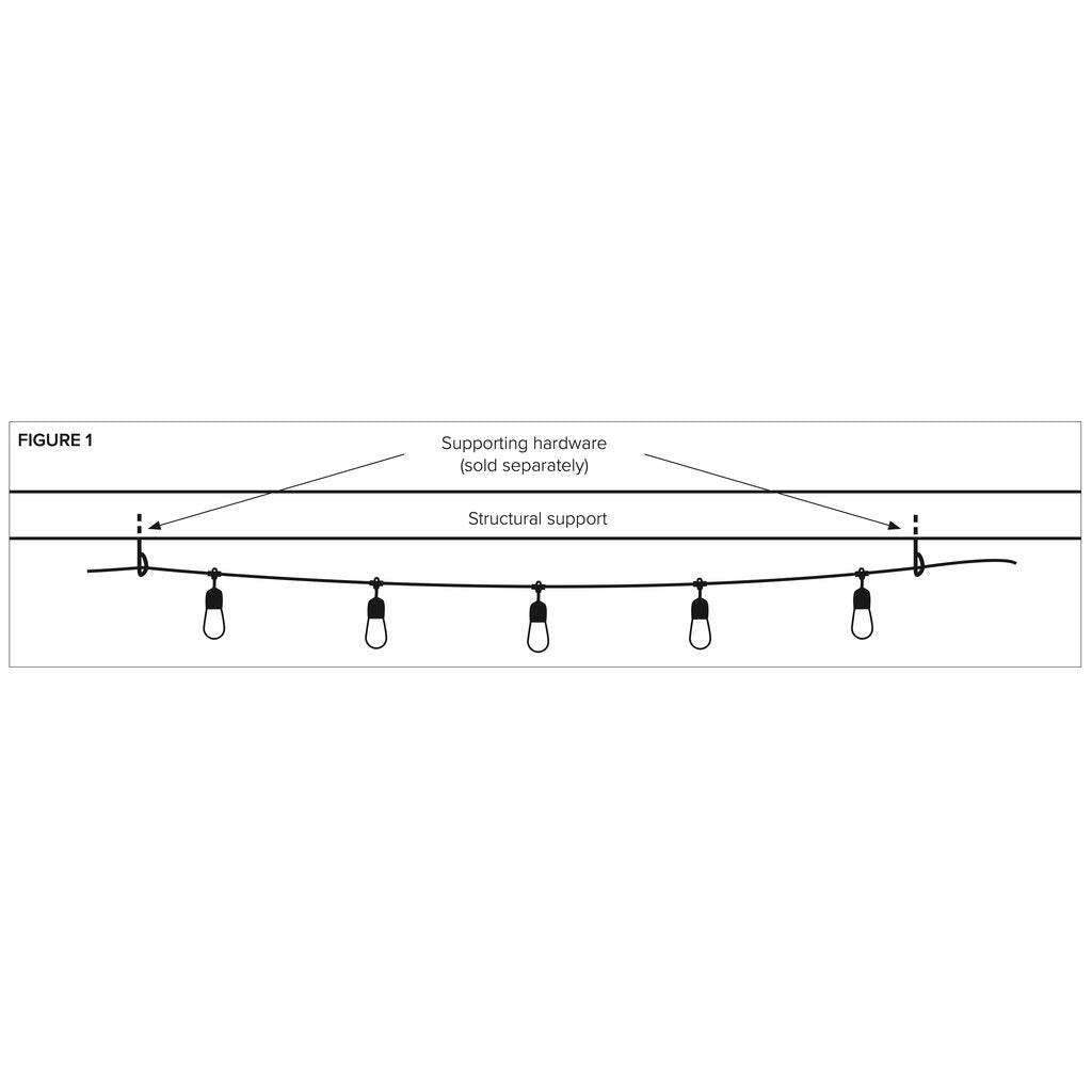American Lighting LS2-MS-24-48-BK String Light Fixture 48' 24