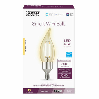 4 pack - Feit Electric CFC40/927CA/FIL/AG 3.3W B10 Warm White