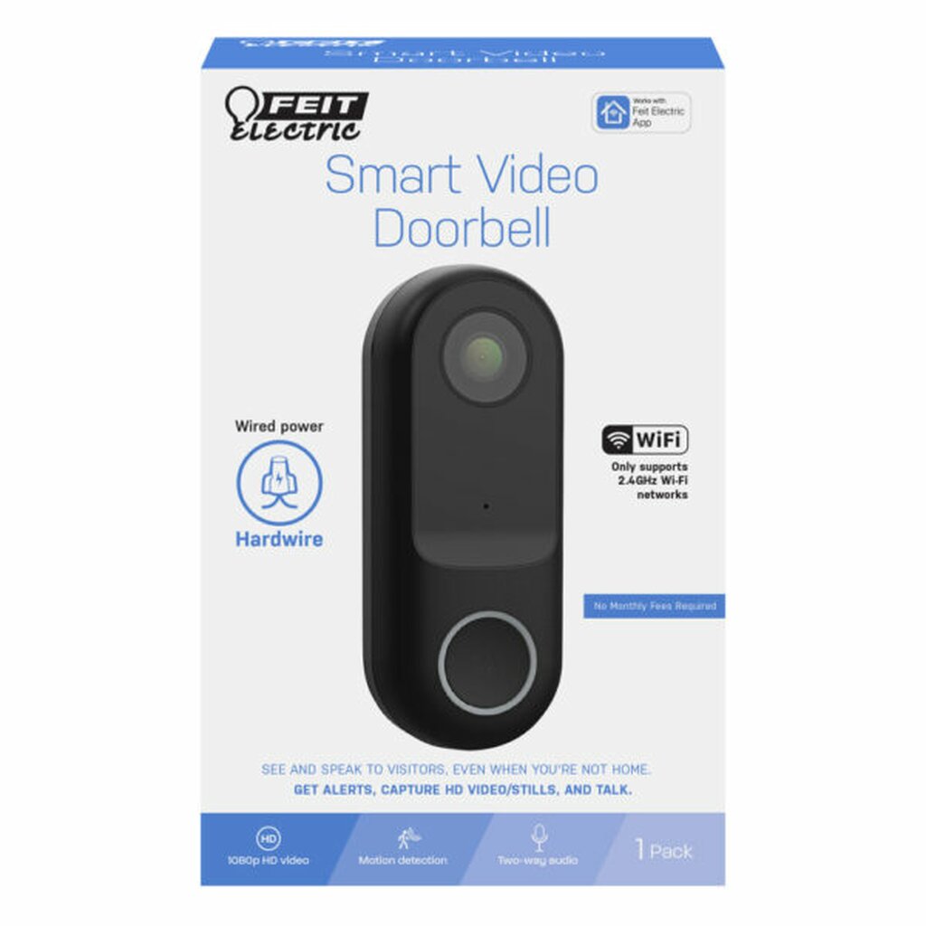 3 pack - Feit Electric CAM/DOOR/WIFI Doorbell Camera Smart Wi-Fi