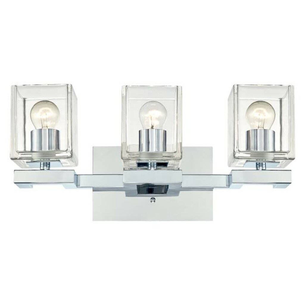 Westinghouse 6334300 Sconce Fixture 3 Light Wall Chrome Finish with