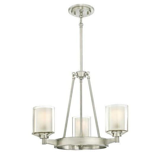 Westinghouse 6330800 Chandelier Fixture 3 Light Brushed Nickel Finish