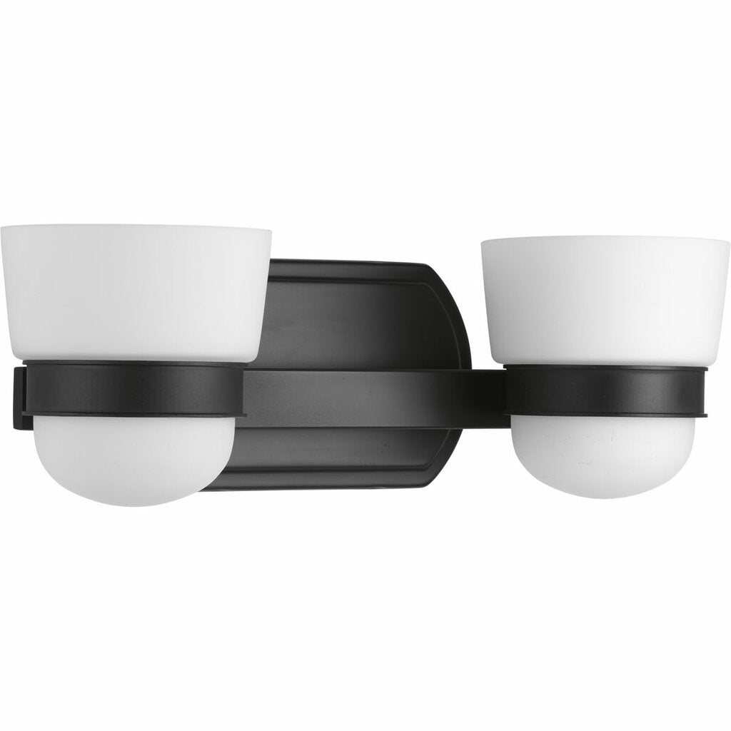 Progress Lighting P300077-031 Fixture Etched opal glass shades are