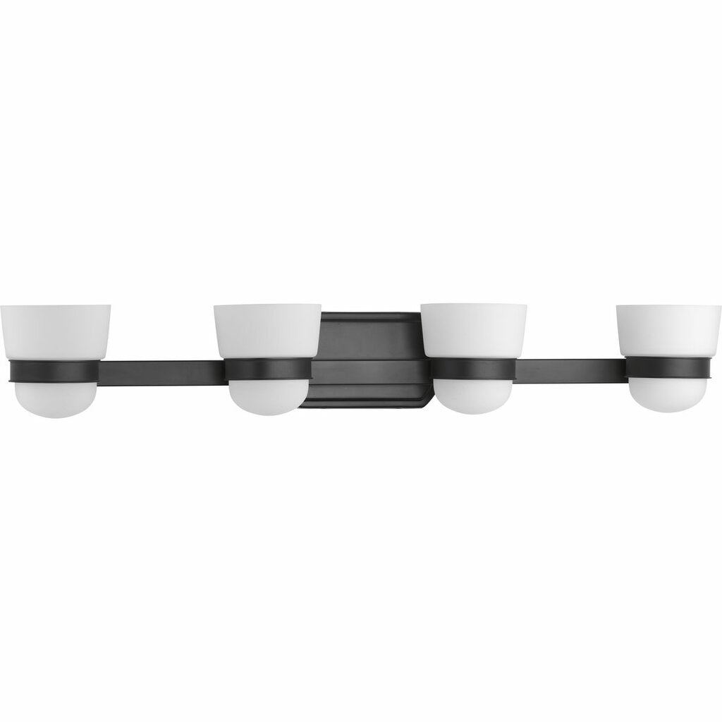 Progress Lighting P300079-031 Fixture Etched opal glass shades are