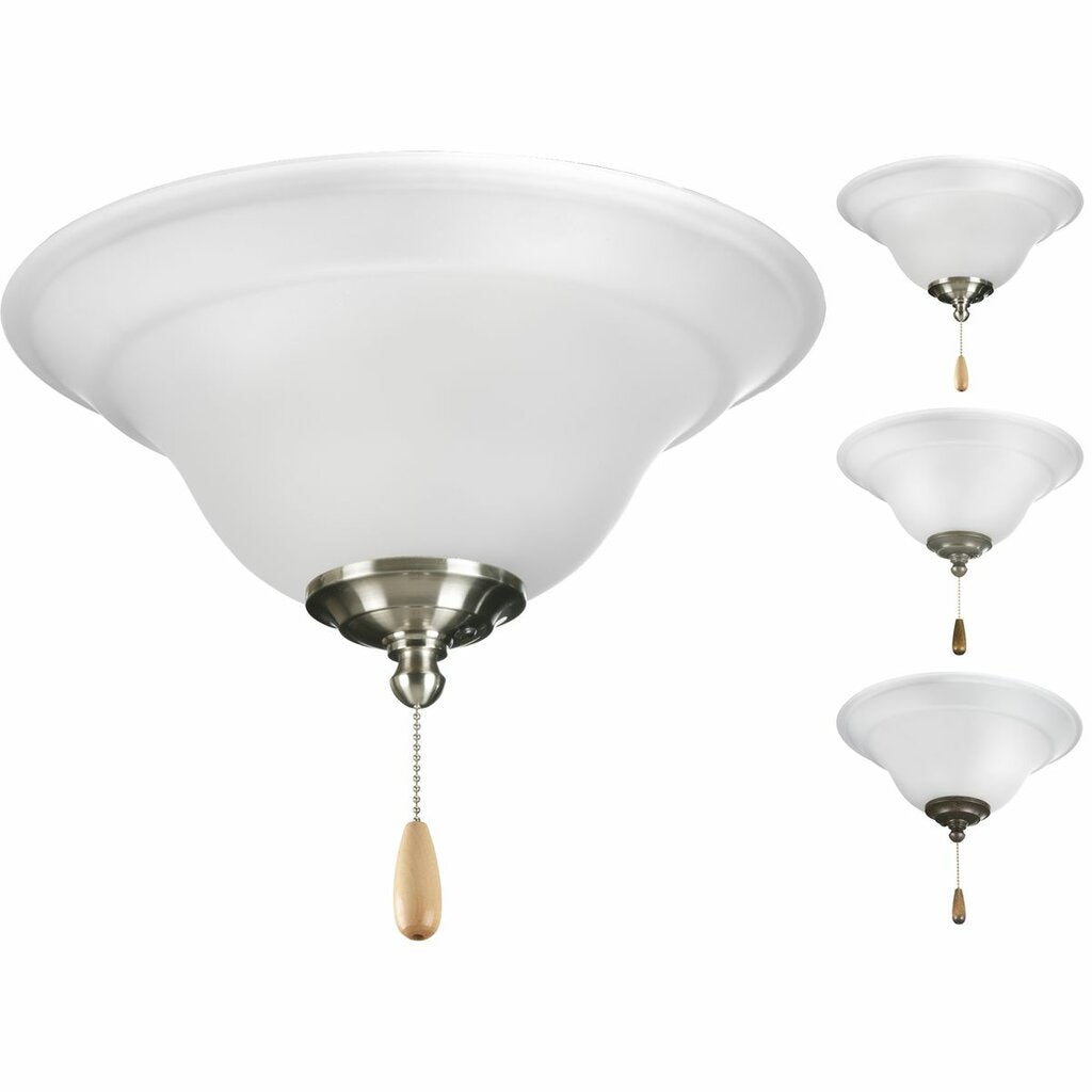 Progress Lighting P2628-01WB Fixture Two-light fan kit with an etched