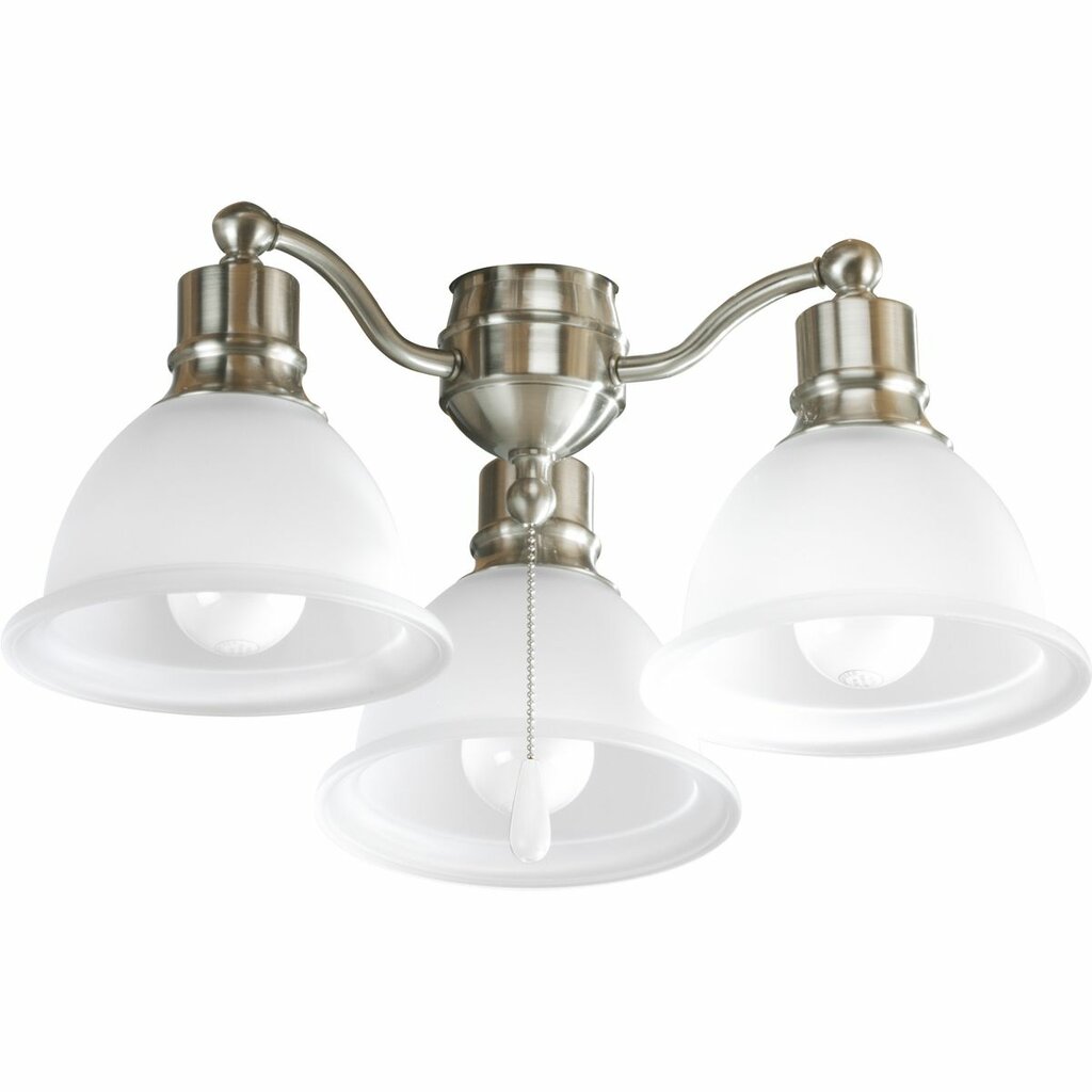 Progress Lighting P2623-09WB Fixture Brushed Nickel three-light fan