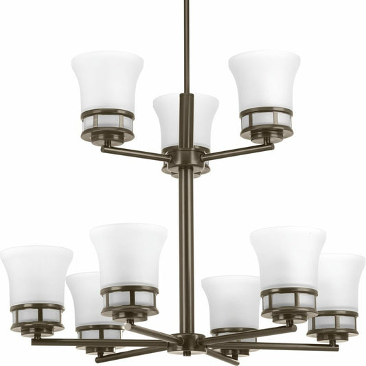 Progress Lighting P4614-20 Chandelier Fixture Nine-light two-tier