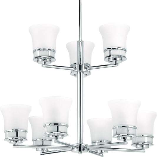 Progress Lighting P4614-15 Chandelier Fixture Nine-light two-tier