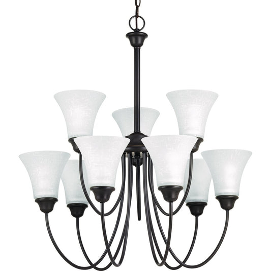 Progress Lighting P4743-20 Chandelier Fixture The nine-light two-tier