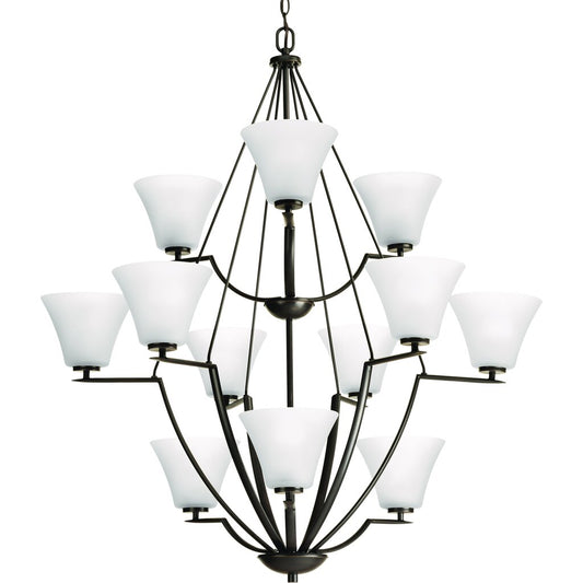 Progress Lighting P4687-20W Chandelier Fixture Twelve-light three-tier