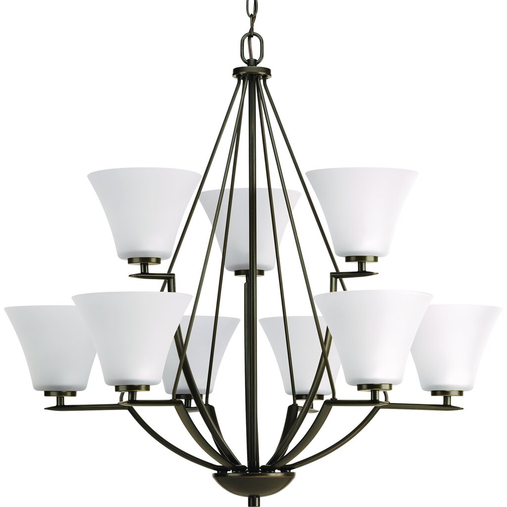 Progress Lighting P4625-20W Chandelier Fixture Nine-light two-tier
