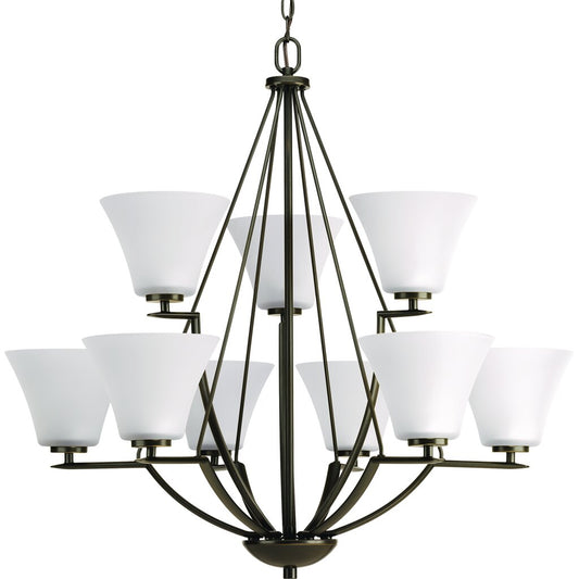 Progress Lighting P4625-20W Chandelier Fixture Nine-light two-tier
