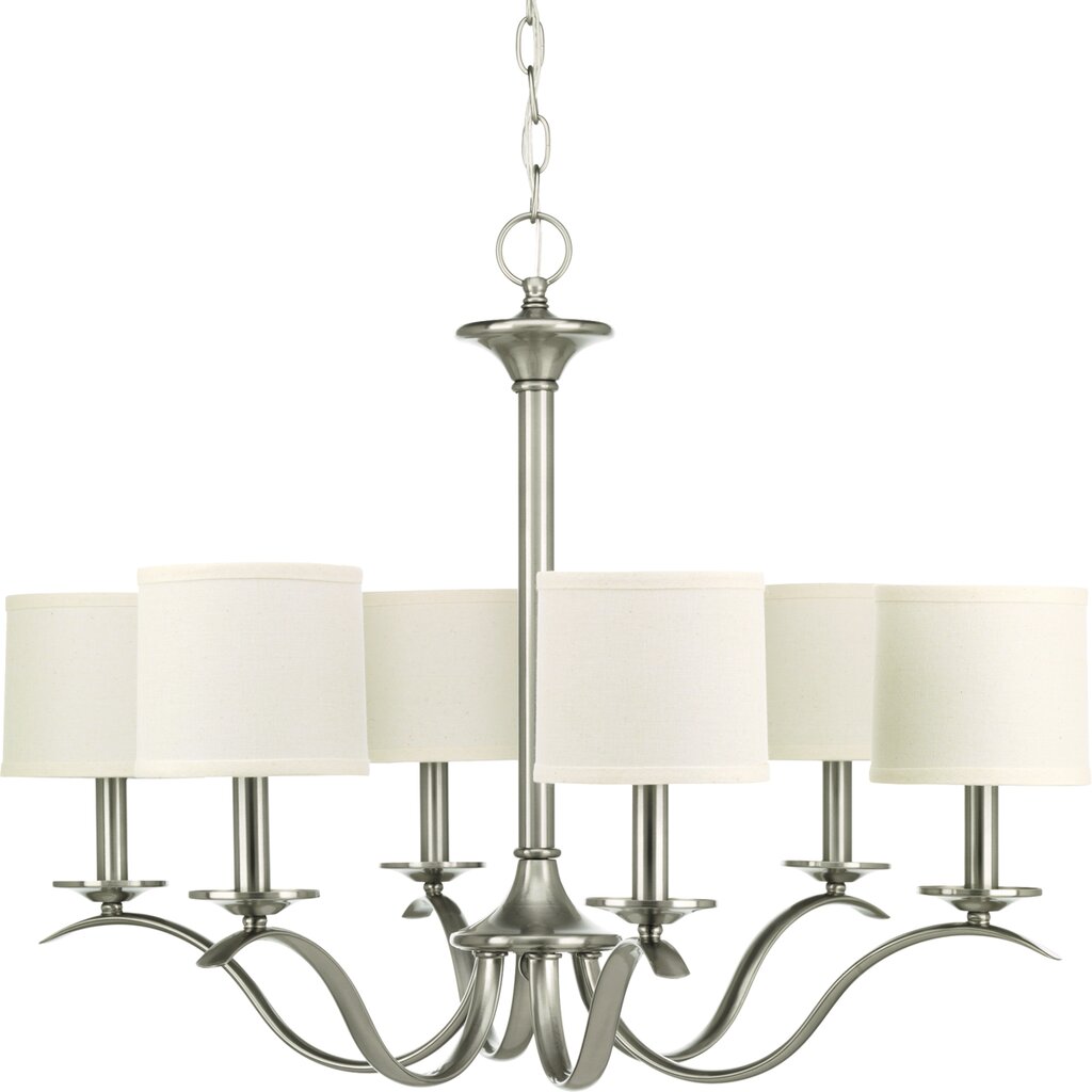 Progress Lighting P4739-09 Chandelier Fixture Brushed Nickel six-light