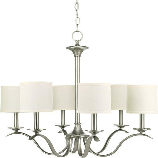 Progress Lighting P4739-09 Chandelier Fixture Brushed Nickel six-light