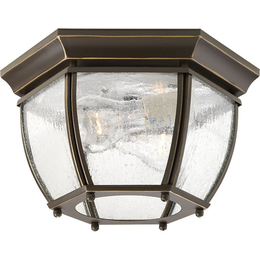 Progress Lighting P6019-20 Fixture Solid two-light flush mount in rich
