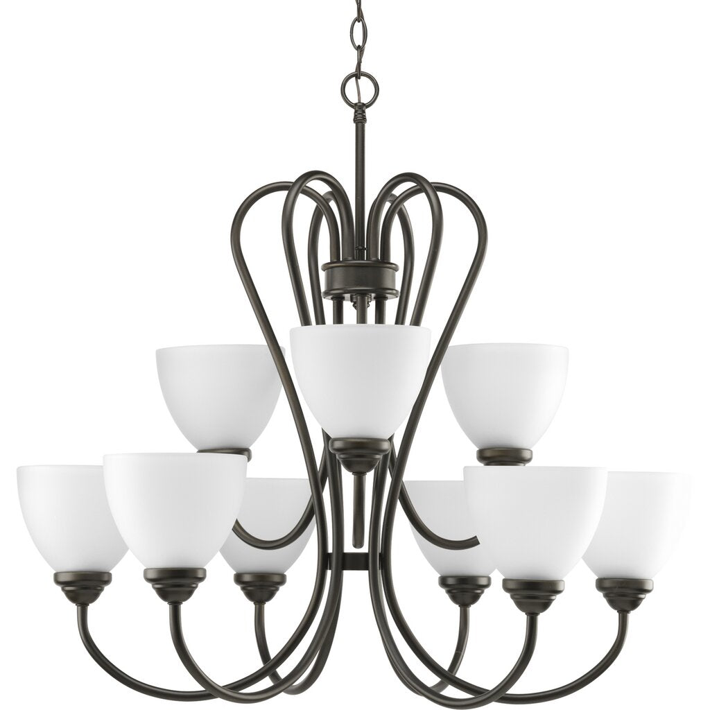 Progress Lighting P4668-20 Chandelier Fixture Nine-light 2-tier