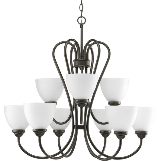 Progress Lighting P4668-20 Chandelier Fixture Nine-light 2-tier